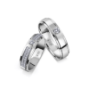 Uniquely Us platinum couple rings in UAE, crafted with repeating forms to represent enduring love