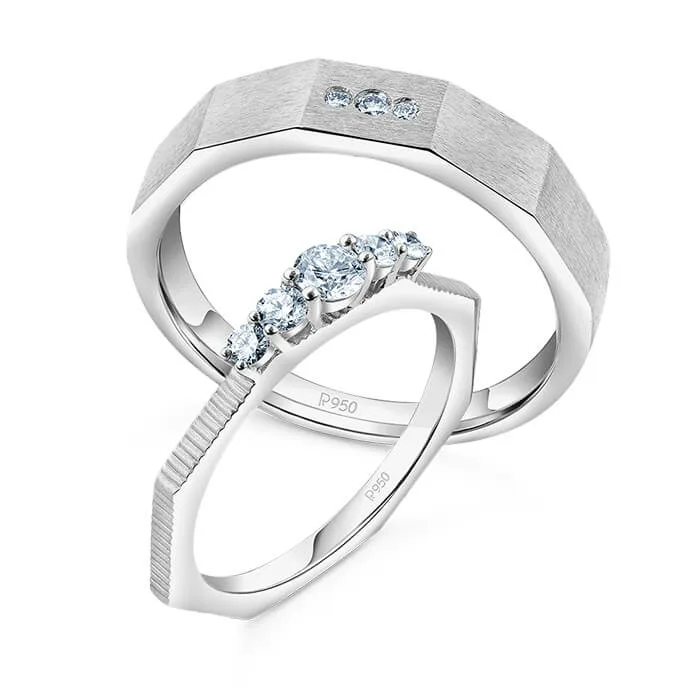 Buy quality 95 pure platinum couple Ring in Patan