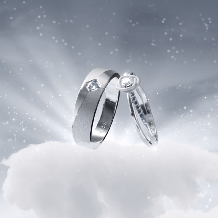 Daesar Platinum Ring Women and Men Matching Engagement Rings for Couples  Matte Diamond Rings Gold White Gold Rings Women Size 5 & Men Size 10 |  Amazon.com
